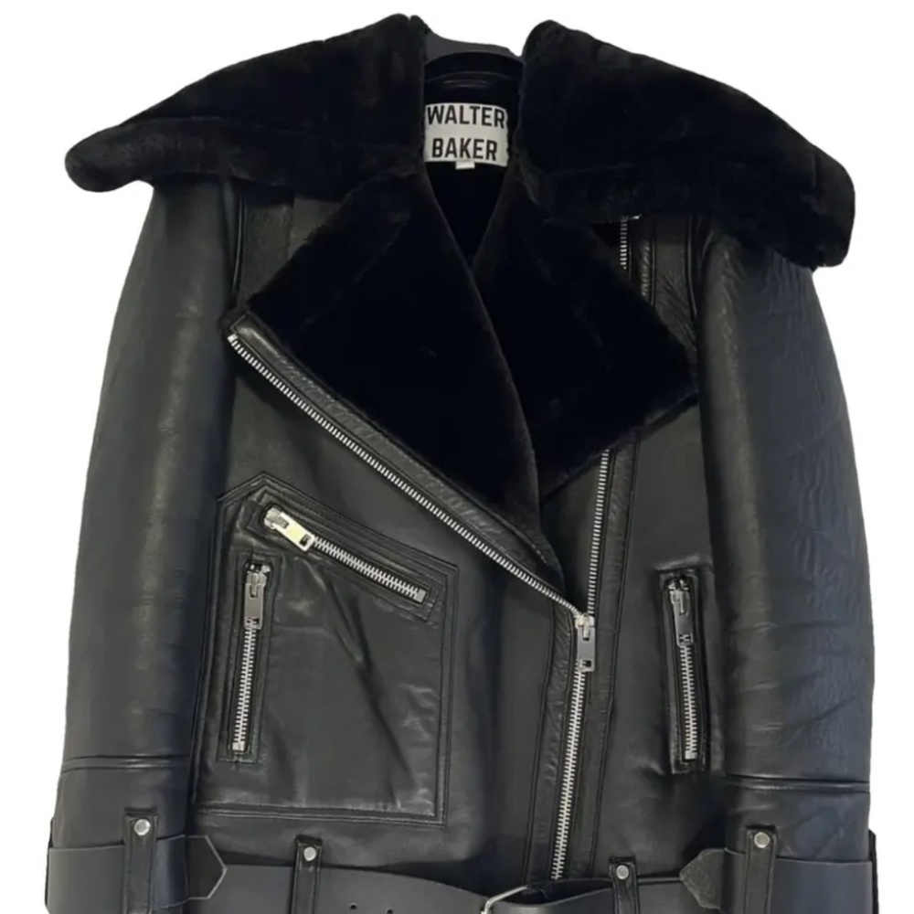 Walter baker leather shearling coat